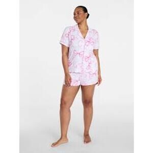 NWT Joyspun Women's Dreamy Soft Notch Collar Top and Shorts Pajama Set Size 2X